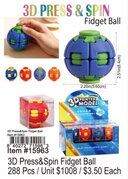 3D Press and Spin Fidget Ball